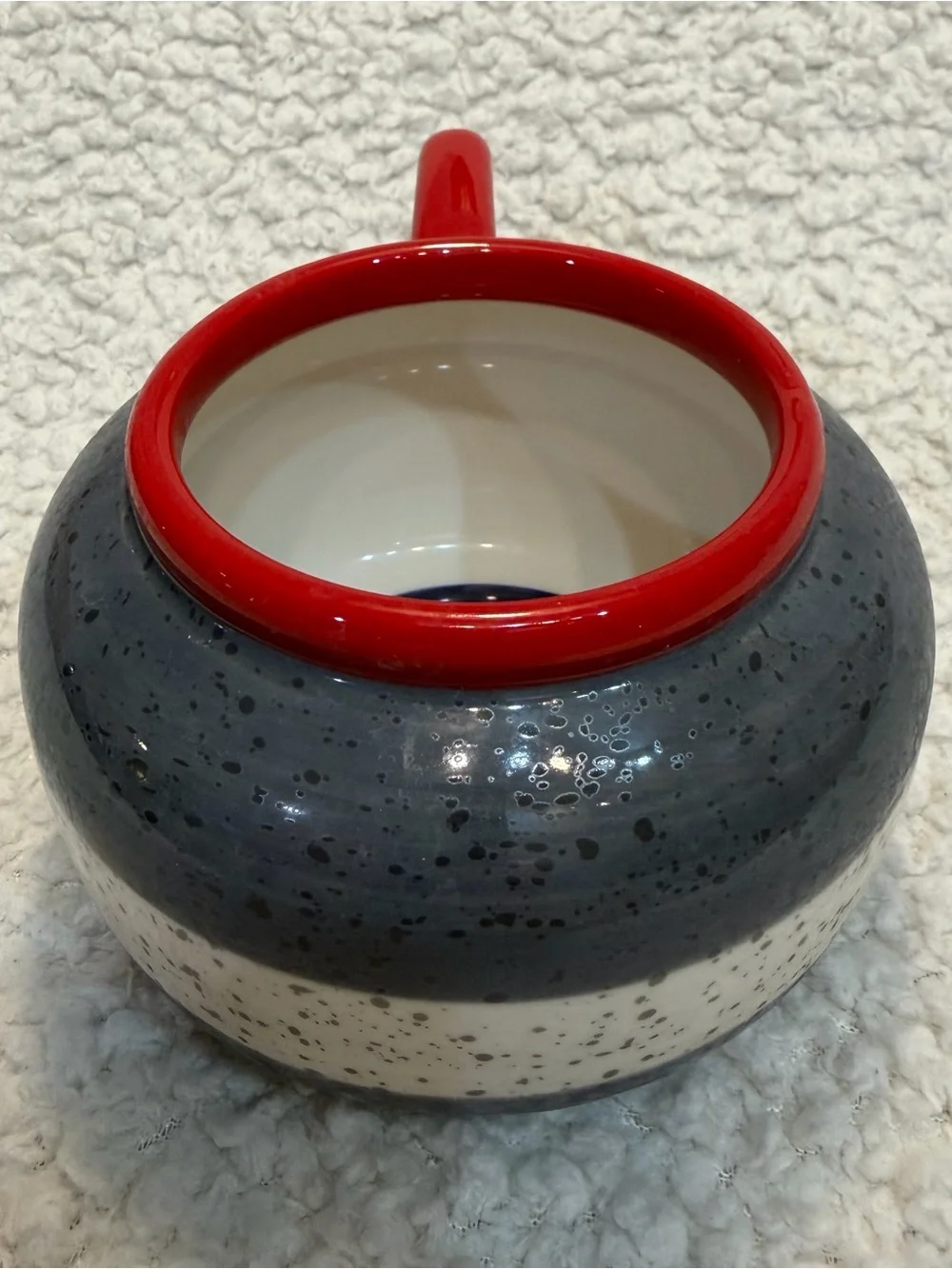Main and Local Curling Rock Speckled Ceramic Coffee Mug Maple Leaf Canada